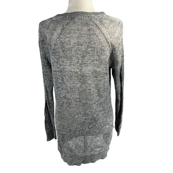 Eileen Fisher Women's Gray Lightweight Deep V-Neck Linen Knit Sweater Size S/P - Picture 8 of 12